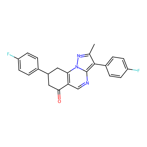 3,8-bis(4-fluorophenyl)-2-methyl-8,9-dihydropyrazolo[1,5-a]quinazolin-6(7H)-one structure