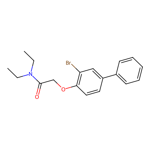 2-(2-bromo-4-phenylphenoxy)-N,N-diethylacetamide structure