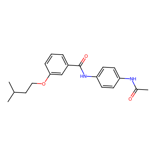 N-(4-acetamidophenyl)-3-(3-methylbutoxy)benzamide structure
