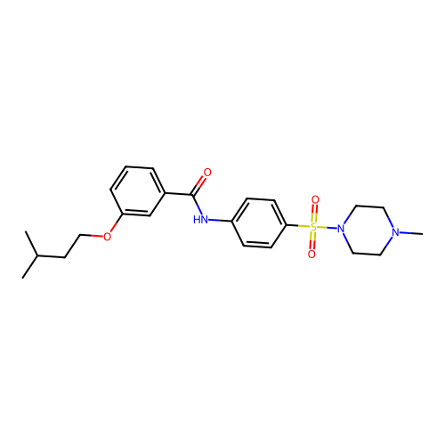 3-(3-methylbutoxy)-N-[4-(4-methylpiperazin-1-yl)sulfonylphenyl]benzamide structure