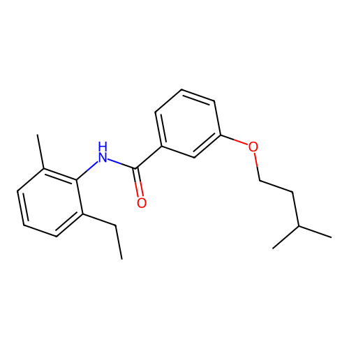 N-(2-ethyl-6-methylphenyl)-3-(3-methylbutoxy)benzamide structure