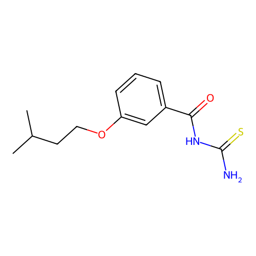 N-carbamothioyl-3-(3-methylbutoxy)benzamide structure