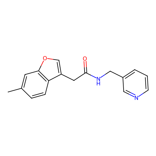 2-(6-methyl-1-benzofuran-3-yl)-N-(pyridin-3-ylmethyl)acetamide structure