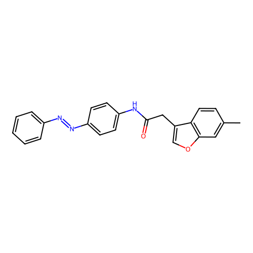 3-Benzofuranacetamide, 6-methyl-N-[4-(2-phenyldiazenyl)phenyl]- structure