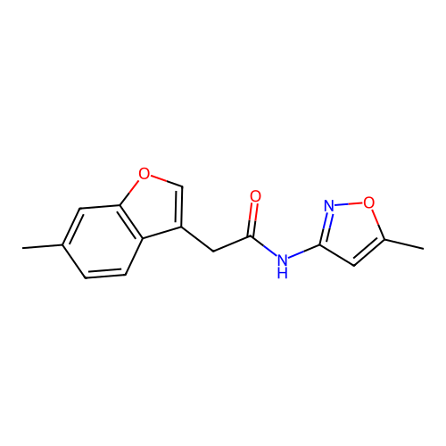 2-(6-methyl-1-benzofuran-3-yl)-N-(5-methyl-1,2-oxazol-3-yl)acetamide structure