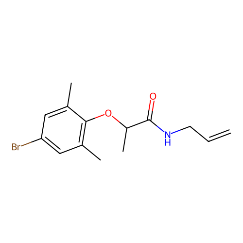 N-allyl-2-(4-bromo-2,6-dimethylphenoxy)propanamide structure