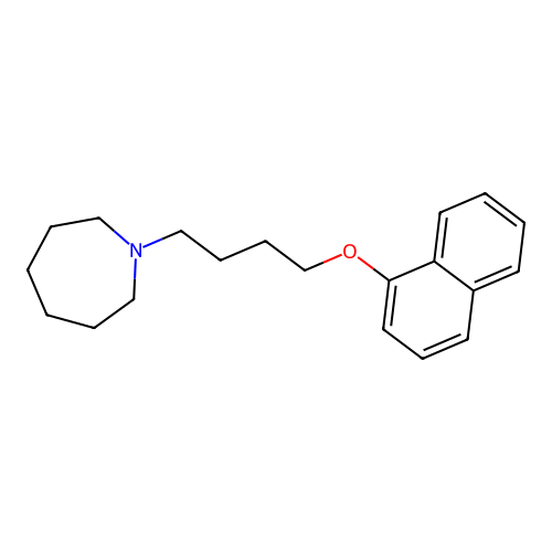1H-Azepine, hexahydro-1-[4-(1-naphthalenyloxy)butyl]- structure
