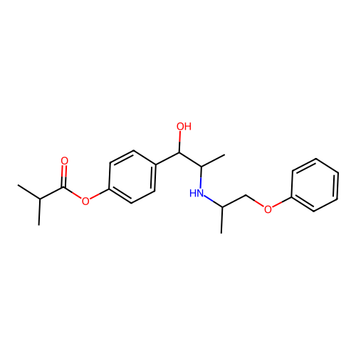 4-(1-Hydroxy-2-((1-methyl-2-phenoxyethyl)amino)propyl)phenyl (2-methyl)propanoate structure
