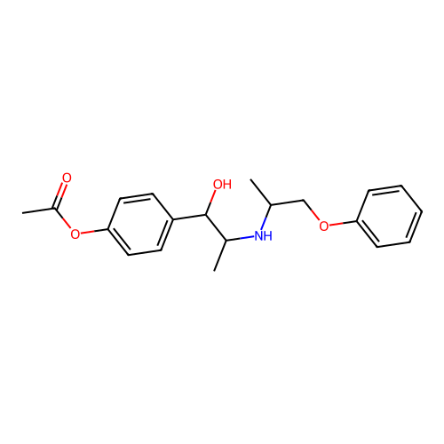 4-(1-Hydroxy-2-((1-methyl-2-phenoxyethyl)amino)propyl)phenyl acetate structure