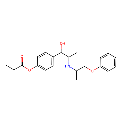 4-(1-Hydroxy-2-((1-methyl-2-phenoxyethyl)amino)propyl)phenyl propanoate structure