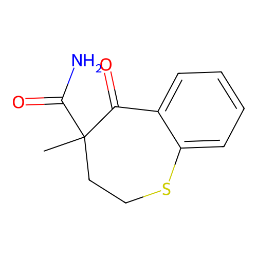 4-Methyl-5-oxo-2,3,4,5-tetrahydro-1-benzothiepine-4-carboxamide structure