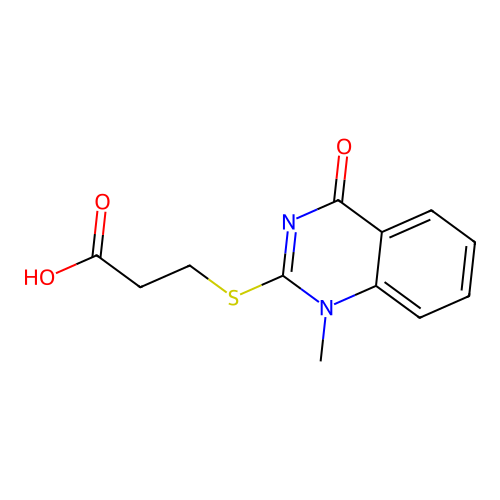 Propanoic acid, 3-[(1,4-dihydro-1-methyl-4-oxo-2-quinazolinyl)thio]- structure