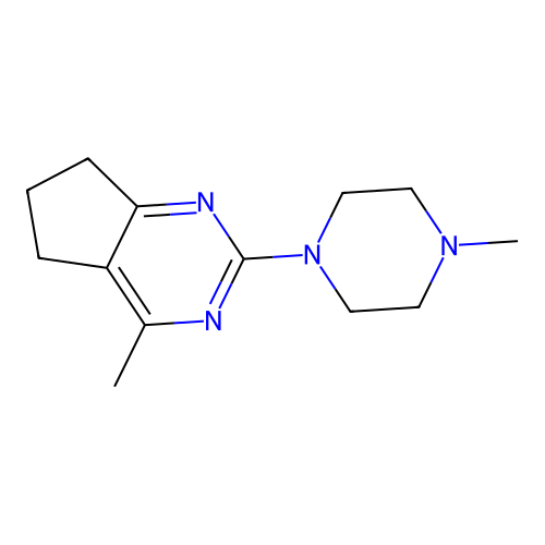 4-methyl-2-(4-methylpiperazino)-6,7-dihydro-5H-cyclopenta[d]pyrimidine structure