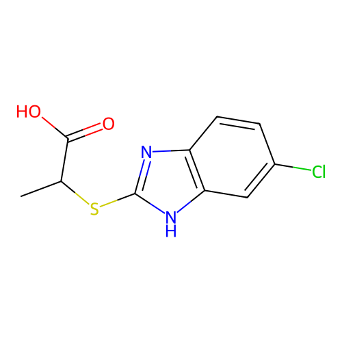 2-[(6-chloro-1H-benzimidazol-2-yl)sulfanyl]propanoic acid structure