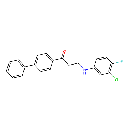 1-[1,1'-Biphenyl]-4-yl-3-(3-chloro-4-fluoroanilino)-1-propanone structure