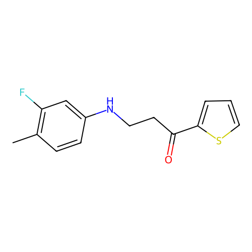 3-(3-Fluoro-4-methylanilino)-1-(2-thienyl)-1-propanone structure