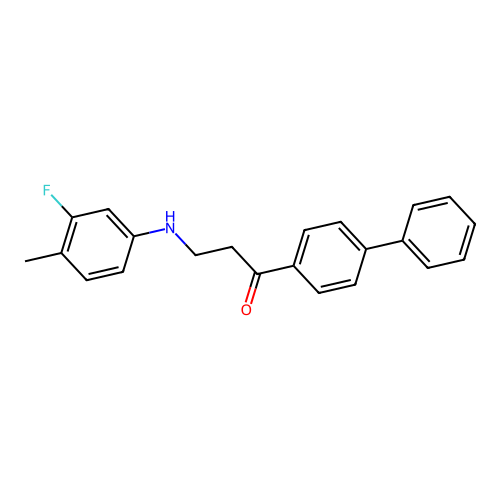 1-[1,1'-Biphenyl]-4-yl-3-(3-fluoro-4-methylanilino)-1-propanone structure