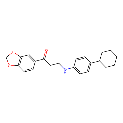 1-(1,3-Benzodioxol-5-yl)-3-(4-cyclohexylanilino)-1-propanone structure