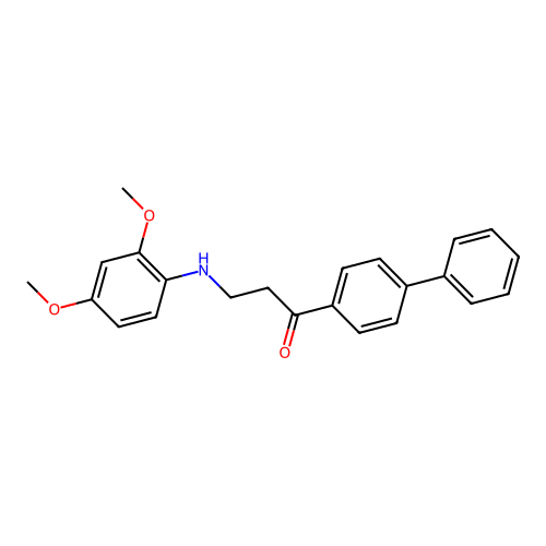 1-[1,1'-Biphenyl]-4-yl-3-(2,4-dimethoxyanilino)-1-propanone structure