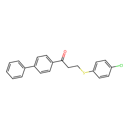 3-(4-Chlorophenyl)sulfanyl-1-(4-phenylphenyl)propan-1-one structure