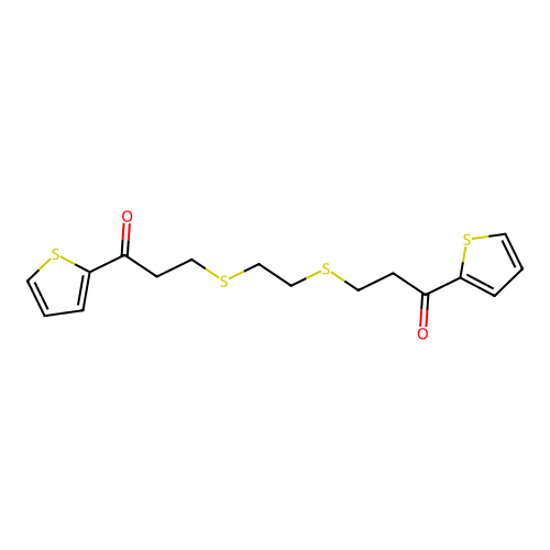 3-[(2-{[3-oxo-3-(2-thienyl)propyl]sulfanyl}ethyl)sulfanyl]-1-(2-thienyl)-1-propanone structure