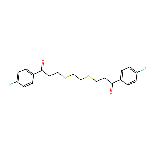 1-(4-fluorophenyl)-3-[(2-{[3-(4-fluorophenyl)-3-oxopropyl]sulfanyl}ethyl)sulfanyl]-1-propanone structure