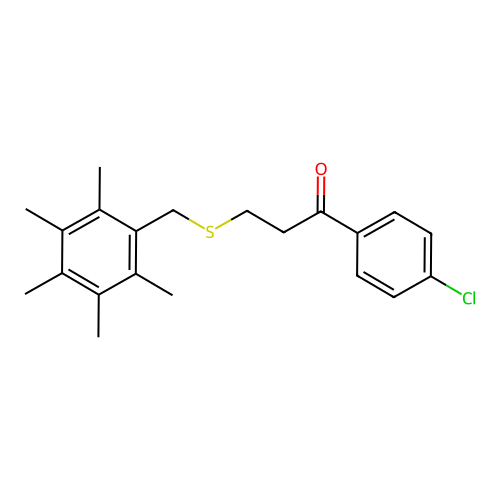 1-(4-Chlorophenyl)-3-[(2,3,4,5,6-pentamethylbenzyl)sulfanyl]-1-propanone structure