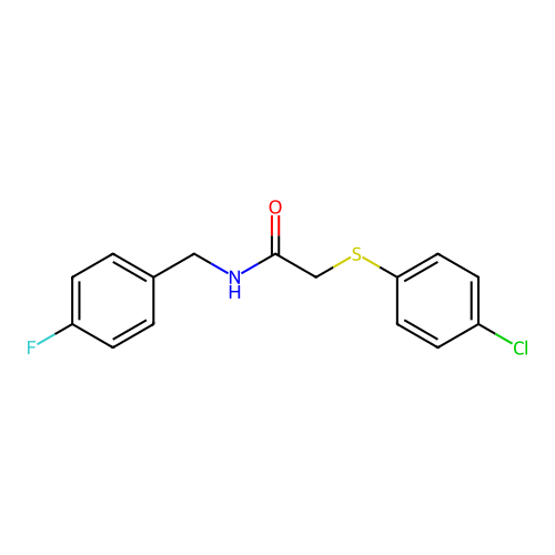 2-[(4-chlorophenyl)sulfanyl]-N-(4-fluorobenzyl)acetamide structure