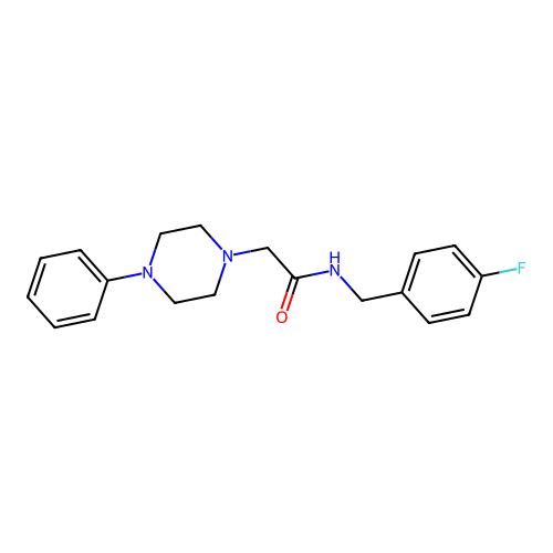 N-[(4-fluorophenyl)methyl]-2-(4-phenylpiperazin-1-yl)acetamide structure