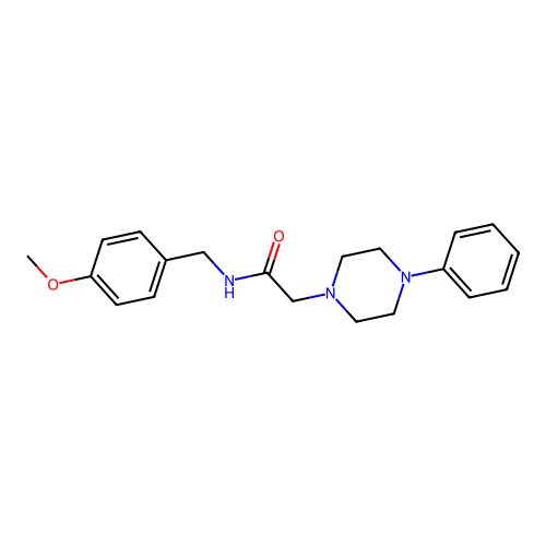 N-[(4-methoxyphenyl)methyl]-2-(4-phenylpiperazin-1-yl)acetamide structure