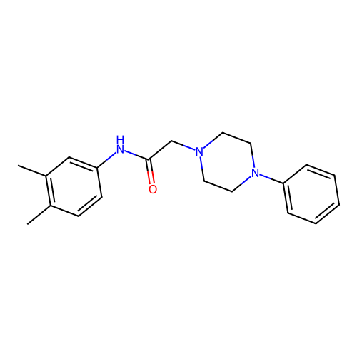 N-(3,4-dimethylphenyl)-2-(4-phenylpiperazin-1-yl)acetamide structure