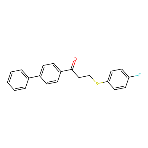 1-[1,1'-Biphenyl]-4-yl-3-[(4-fluorophenyl)sulfanyl]-1-propanone structure