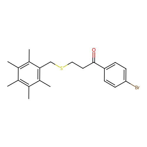 1-(4-Bromophenyl)-3-[(2,3,4,5,6-pentamethylbenzyl)sulfanyl]-1-propanone structure