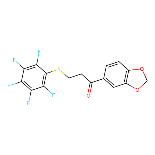 1-(1,3-Benzodioxol-5-yl)-3-[(2,3,4,5,6-pentafluorophenyl)sulfanyl]-1-propanone structure