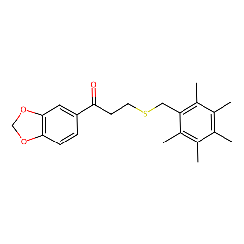 1-(1,3-Benzodioxol-5-yl)-3-[(2,3,4,5,6-pentamethylbenzyl)sulfanyl]-1-propanone structure
