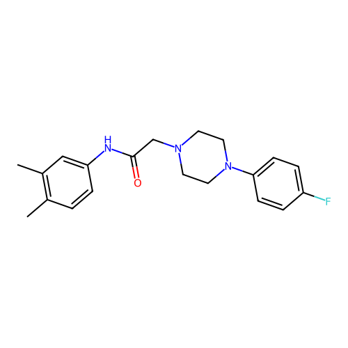 N-(3,4-dimethylphenyl)-2-[4-(4-fluorophenyl)piperazin-1-yl]acetamide structure