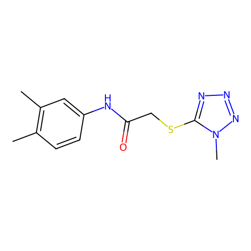 N-(3,4-dimethylphenyl)-2-(1-methyltetrazol-5-yl)sulfanylacetamide structure