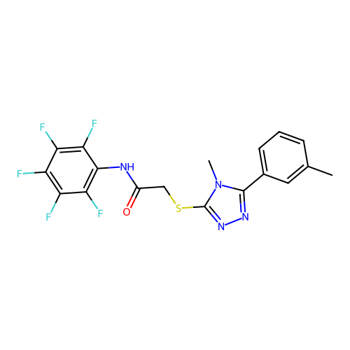 2-{[4-methyl-5-(3-methylphenyl)-4H-1,2,4-triazol-3-yl]sulfanyl}-N-(2,3,4,5,6-pentafluorophenyl)acetamide structure
