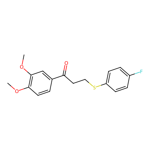 1-(3,4-Dimethoxyphenyl)-3-[(4-fluorophenyl)sulfanyl]-1-propanone structure