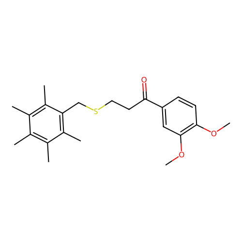 1-(3,4-Dimethoxyphenyl)-3-[(2,3,4,5,6-pentamethylbenzyl)sulfanyl]-1-propanone structure