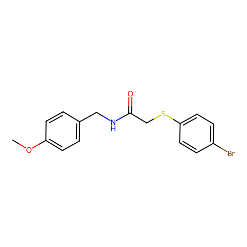 2-((4-Bromophenyl)sulfanyl)-N-(4-methoxybenzyl)acetamide structure