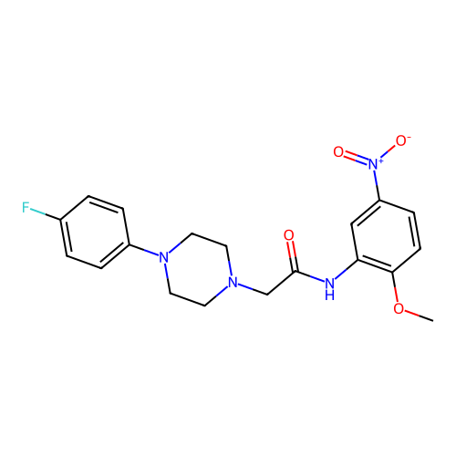 2-[4-(4-fluorophenyl)piperazin-1-yl]-N-(2-methoxy-5-nitrophenyl)acetamide structure