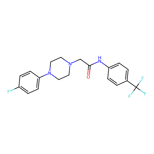 2-[4-(4-fluorophenyl)piperazin-1-yl]-N-[4-(trifluoromethyl)phenyl]acetamide structure