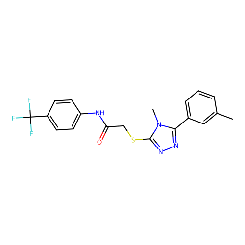 2-{[4-methyl-5-(3-methylphenyl)-4H-1,2,4-triazol-3-yl]sulfanyl}-N-[4-(trifluoromethyl)phenyl]acetamide structure
