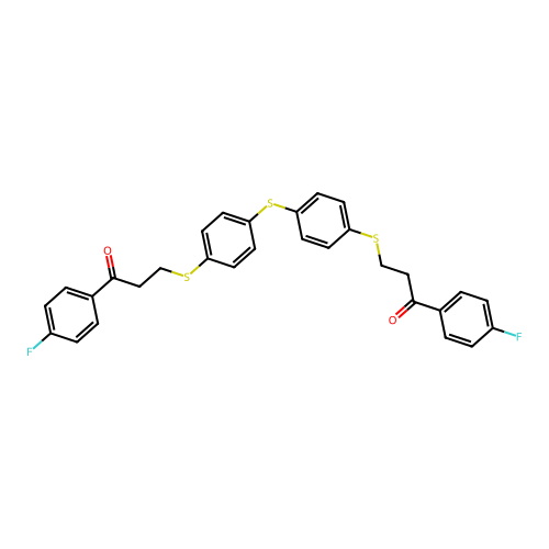 1-(4-fluorophenyl)-3-({4-[(4-{[3-(4-fluorophenyl)-3-oxopropyl]sulfanyl}phenyl)sulfanyl]phenyl}sulfanyl)-1-propanone structure