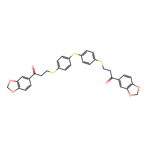 1-(1,3-benzodioxol-5-yl)-3-({4-[(4-{[3-(1,3-benzodioxol-5-yl)-3-oxopropyl]sulfanyl}phenyl)sulfanyl]phenyl}sulfanyl)-1-propanone structure