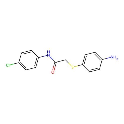 2-[(4-aminophenyl)sulfanyl]-N-(4-chlorophenyl)acetamide structure