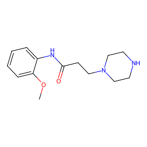 N-(2-methoxyphenyl)-3-(piperazin-1-yl)propanamide structure