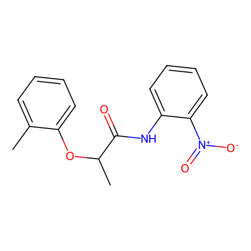 2-(2-methylphenoxy)-N-(2-nitrophenyl)propanamide structure