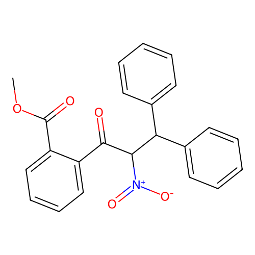 Methyl 2-(2-nitro-3,3-diphenylpropanoyl)benzoate structure